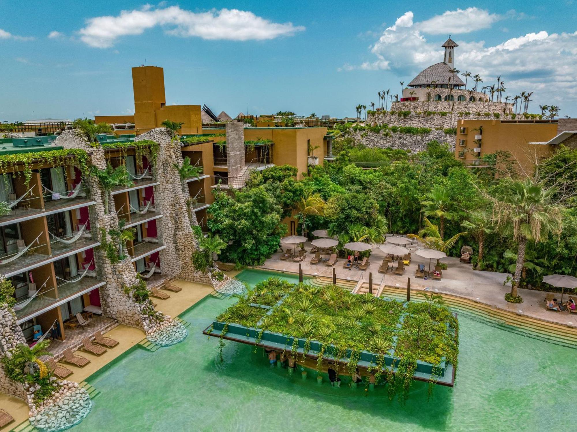 Hotel Xcaret Mexico All Parks All Fun Inclusive (Adults Only) Los Dos Compadres Exterior photo Aerial view of the resort